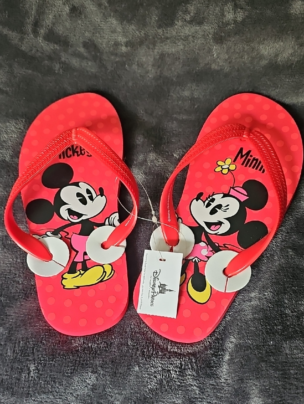 Disney Red Minnie & Mickey Kids' Flip Flops